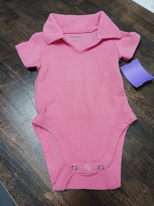 Pink Hanes Onesie 0-6m, NB G