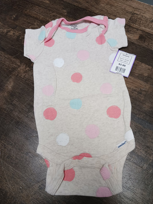Grey/Colorful Polka Dot Gerber Onesie, 12M G