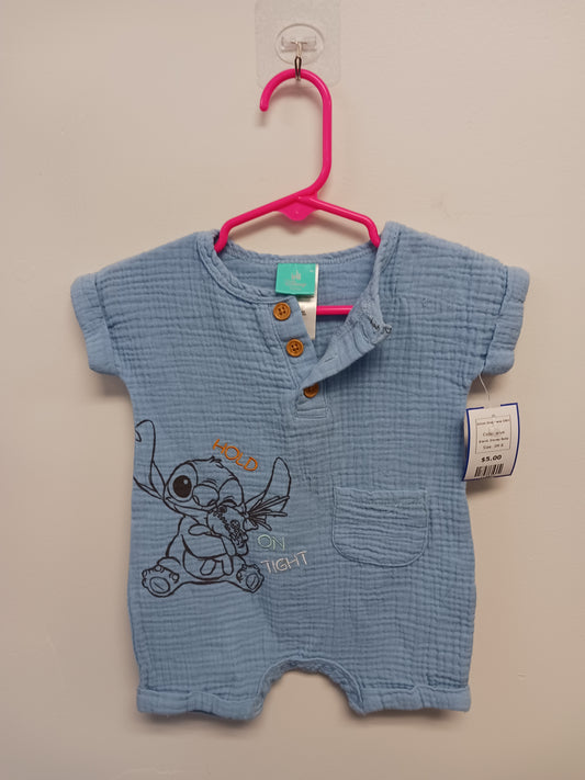 Blue Disney Baby Stitch One Piece 3/6m, 3M B