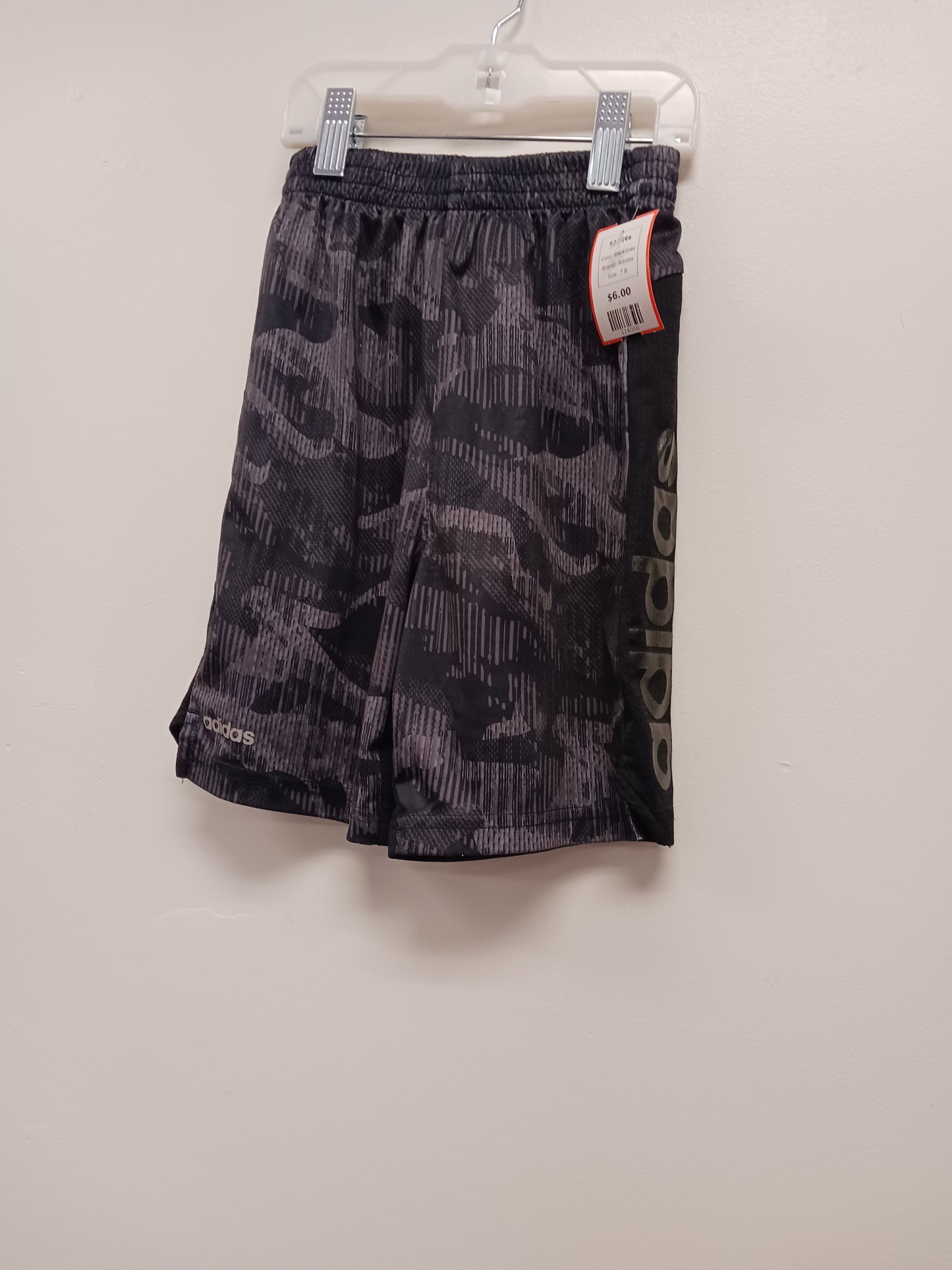Black/Grey Adidas Shorts, 7 B