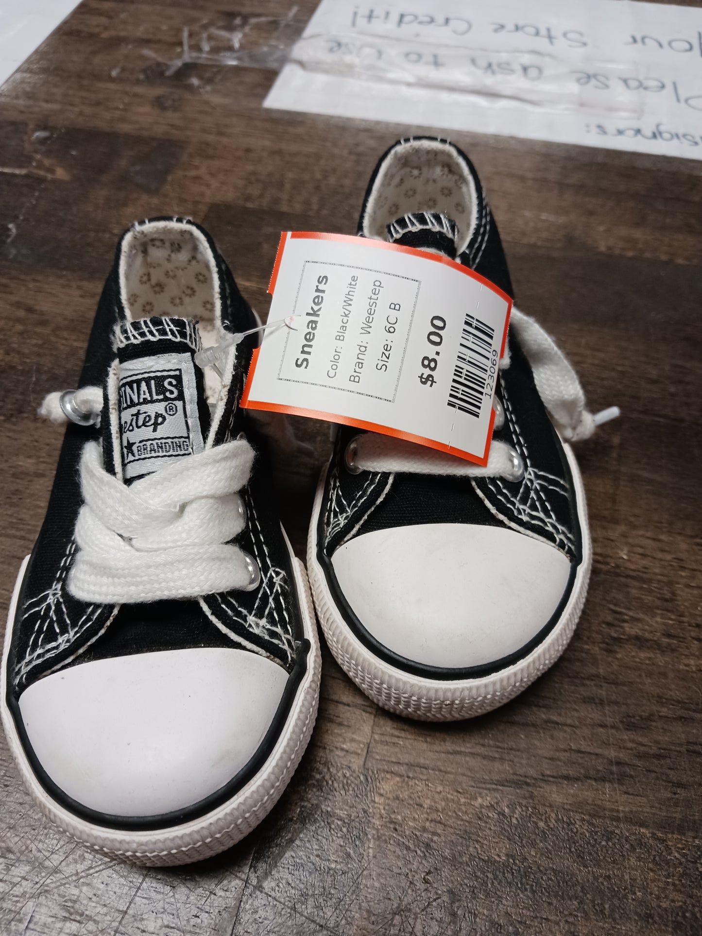 Black/White Weestep Sneakers, 6C B