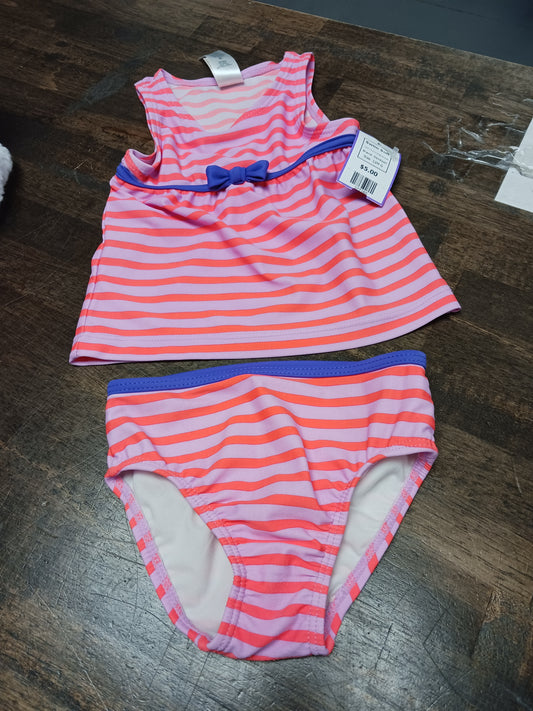 Pink/Orange Striped OshKosh Swim Suit, 12M G