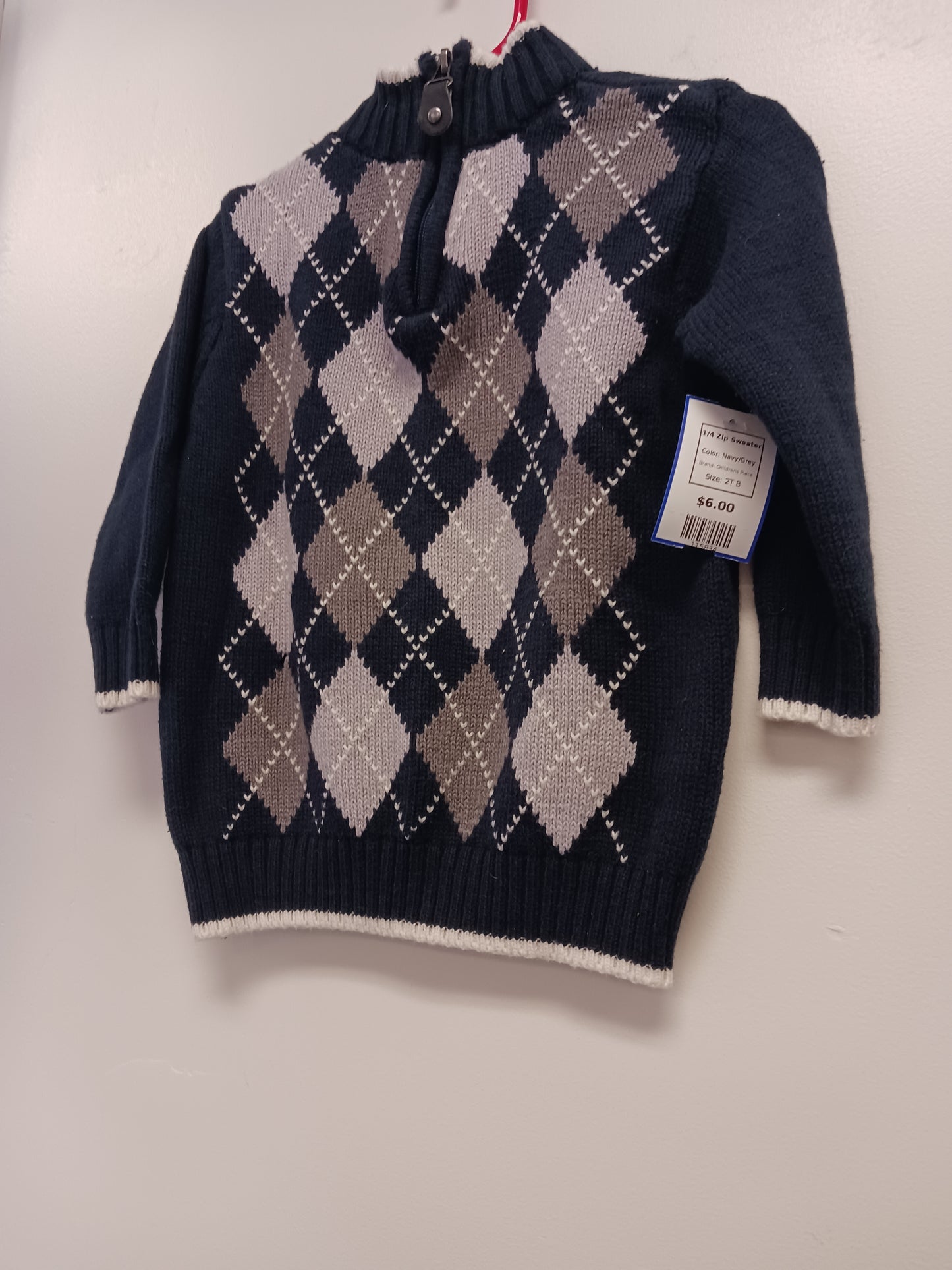 Navy/Grey Childrens Place 1/4 Zip Sweater, 2T B