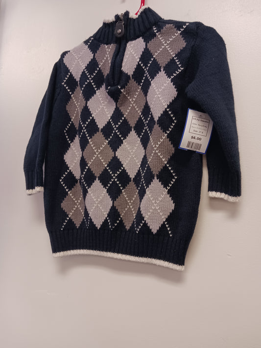 Navy/Grey Childrens Place 1/4 Zip Sweater, 2T B