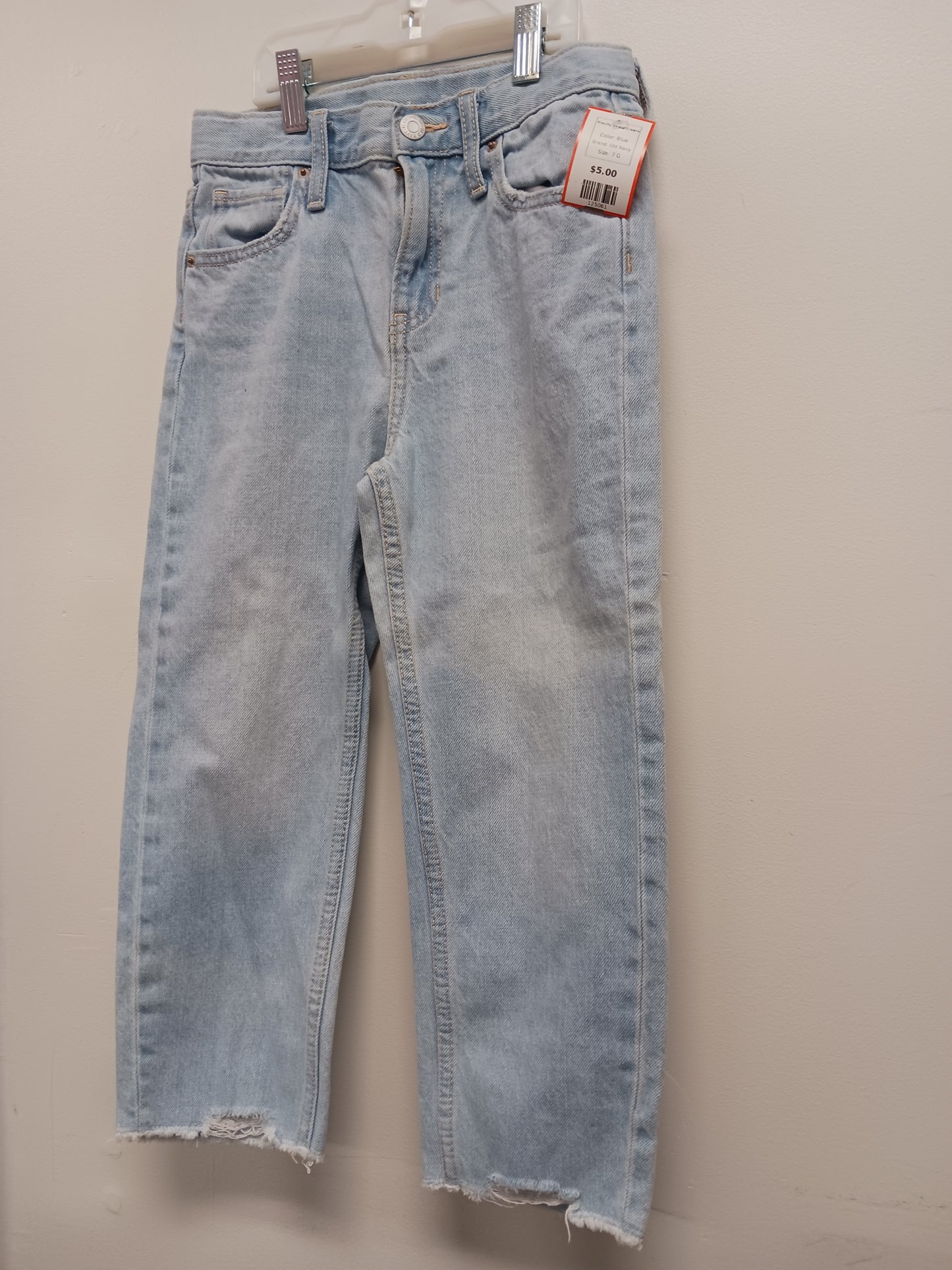 Blue Old Navy Slouchy Straight Jeans, 7 G
