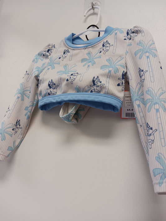 Blue/White Bluey Swim Suit, 2T G