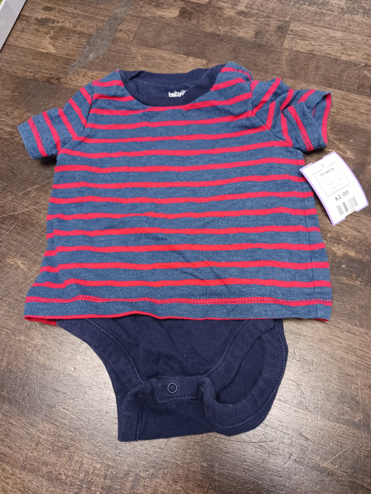 Red/Navy Striped Gap Onesie, 3M B