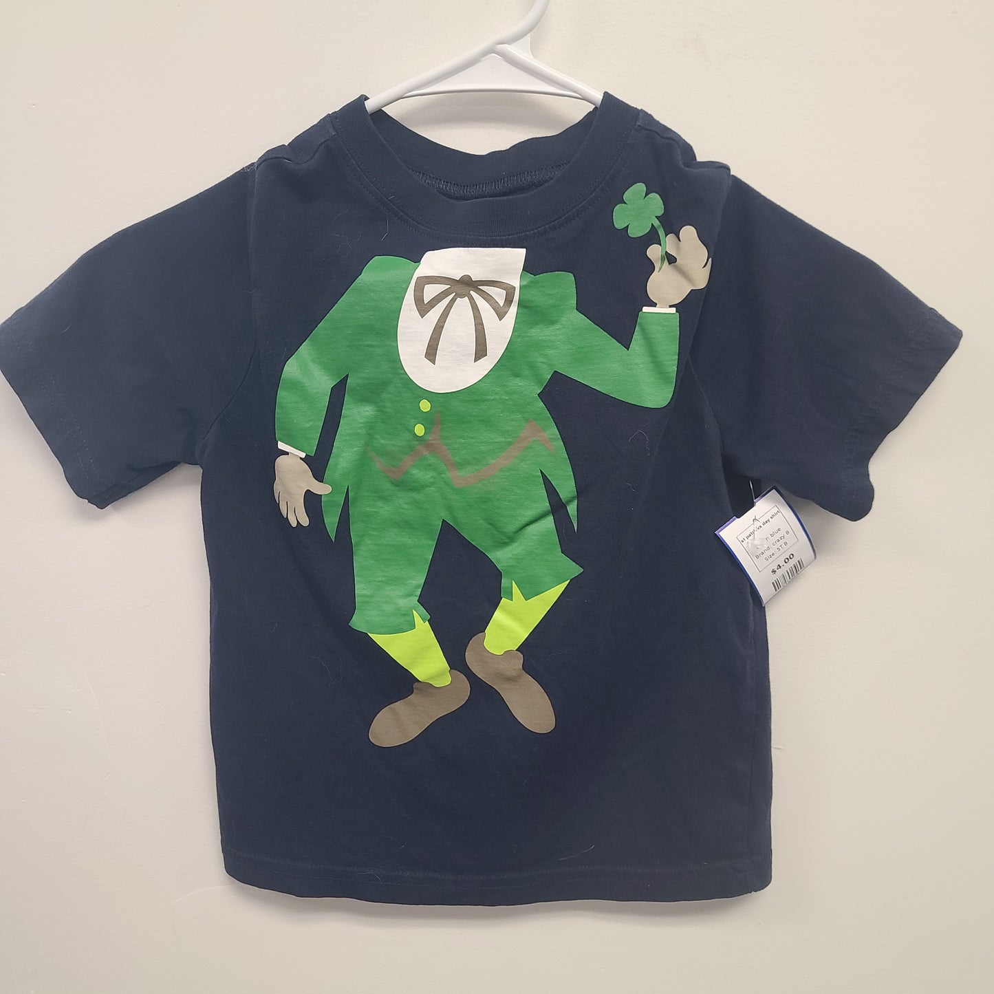 blue crazy 8 st patricks day shirt, 5T B