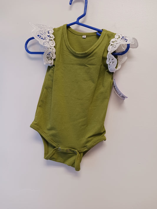 Green/WHite Boutique Onesie, 12M G