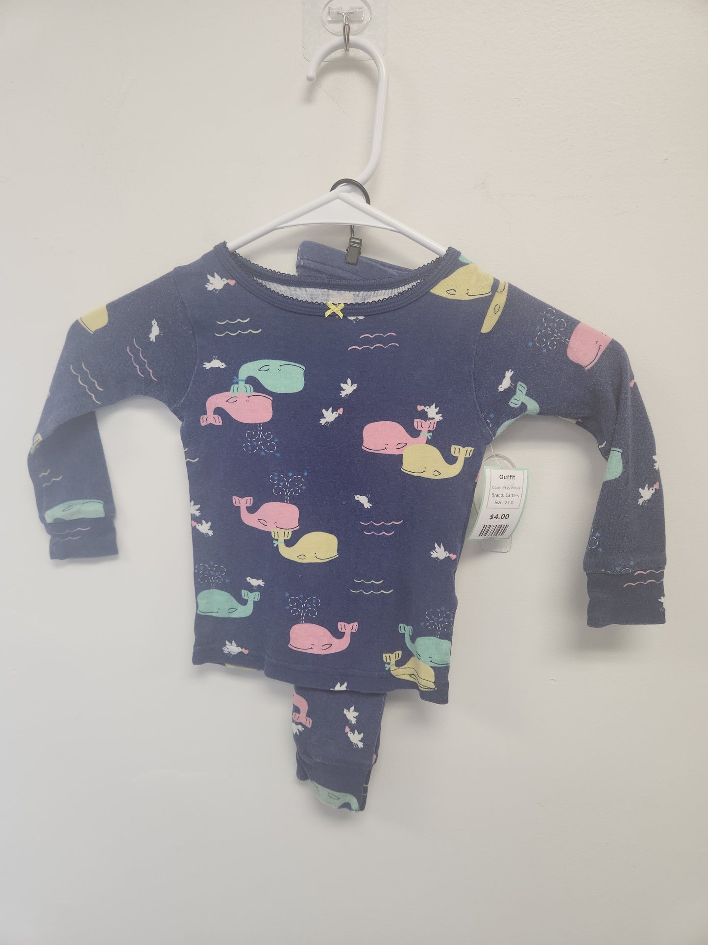Navy Whale Carters Outfit, 2T G