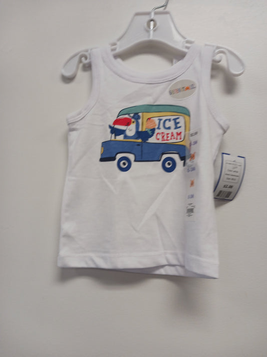 white Garanimals Icr cream truck tank top 0/3m, NB B