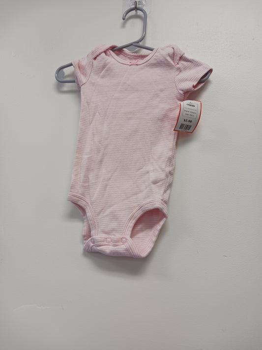 Pink/White Striped Carters Onesie, 6M G