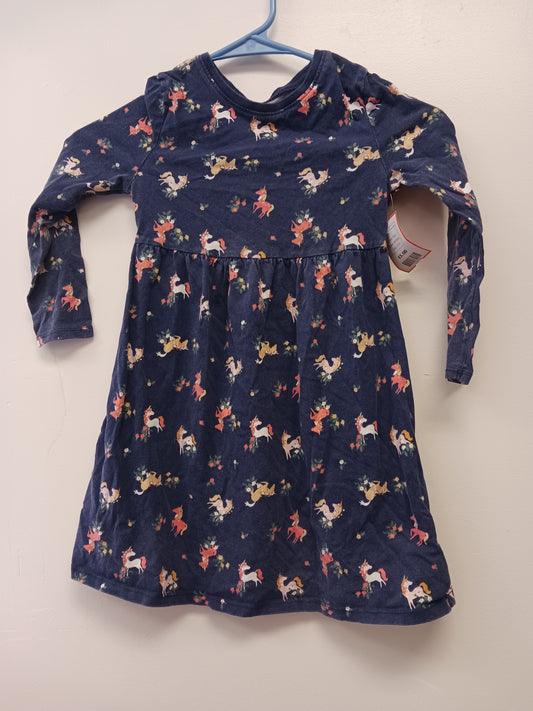 Blue Old Navy Long Sleeve Unicorn dress, 5T G
