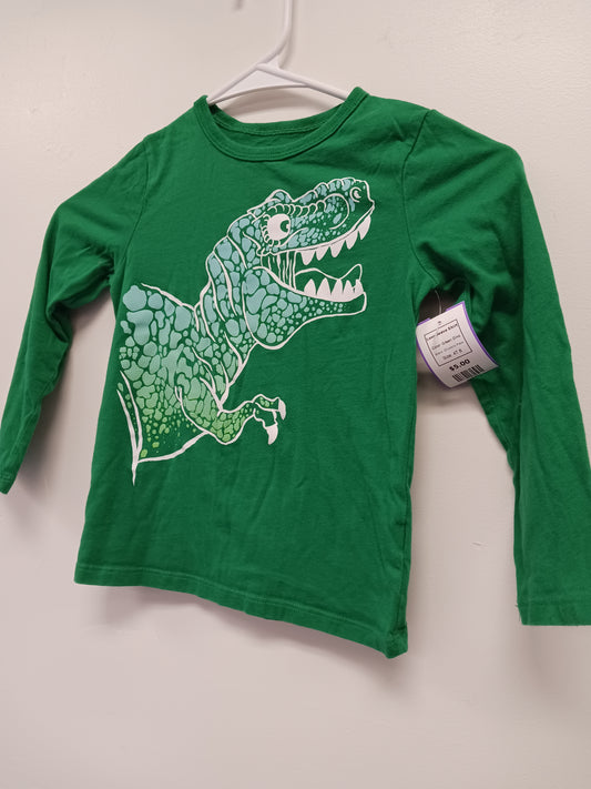 Green Dino Childrens Place Longsleeve Shirt, 4T B