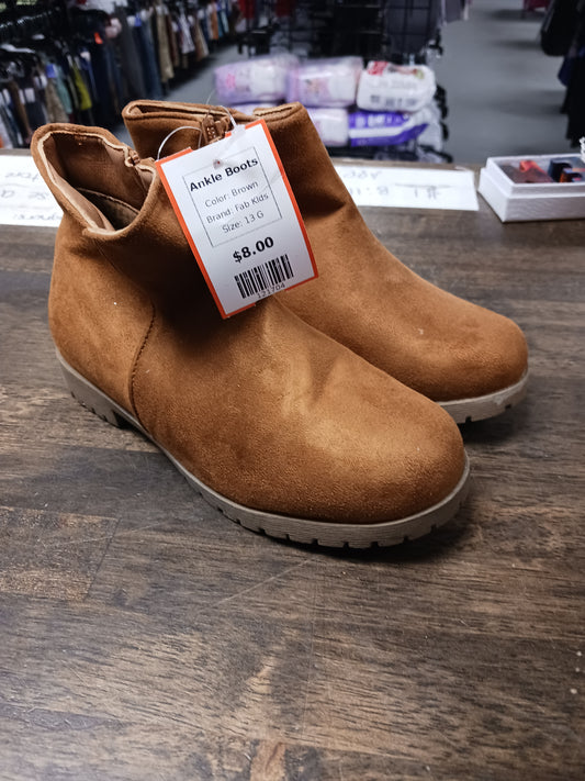 Brown Fab Kids Ankle Boots, 13 G