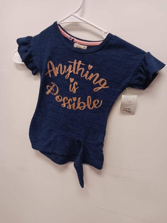 Navy Anything Is Possible One Step Up Shirt, 2T G