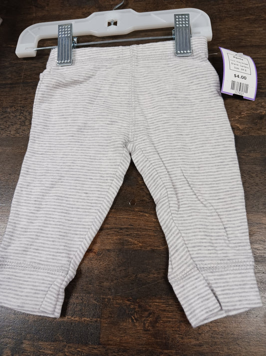 Grey Striped Carters Pants, 3M B