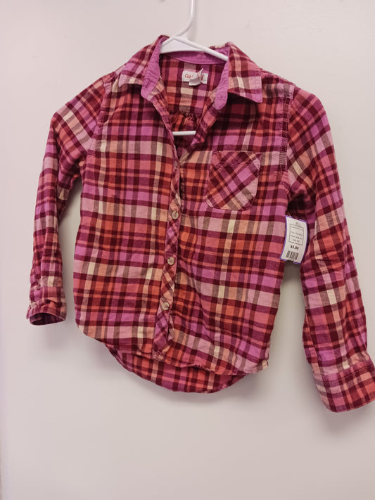 Pink Plaid Cat & Jack Longsleeve Button Up, 6 G