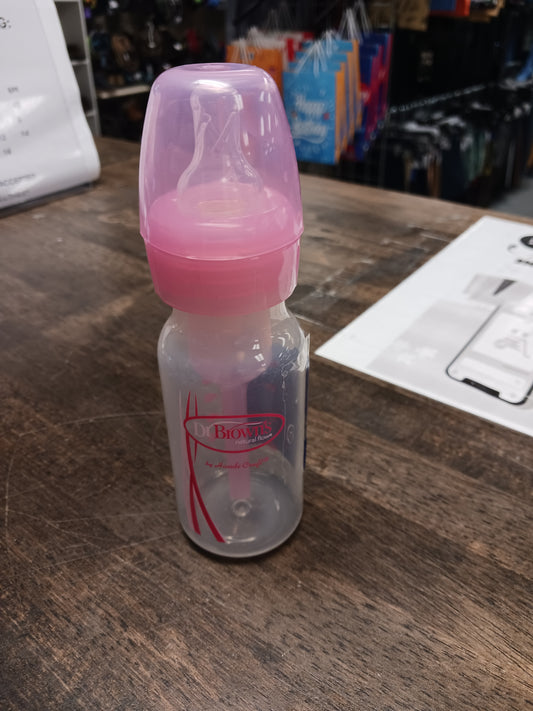 pink Dr Browns Baby bottle