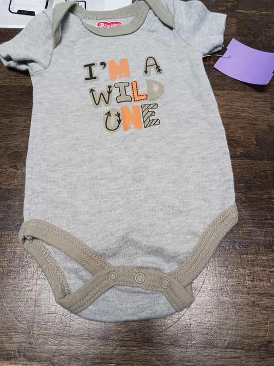 Grey/Green Wild One Swiggles Onesie, 3M B
