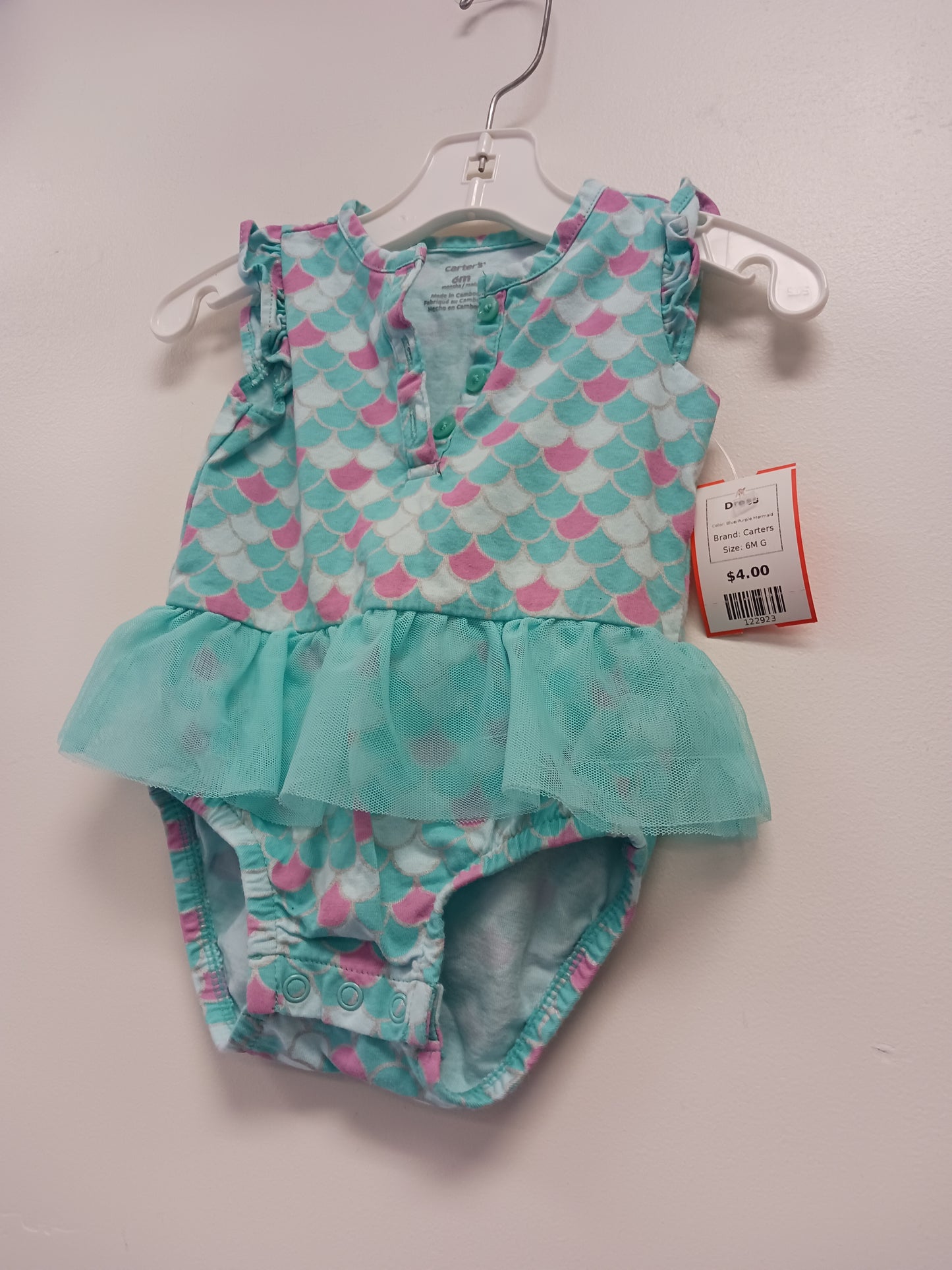 Blue/Purple Mermaid Carters Dress, 6M G