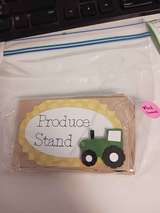 Tractor Food Labels for the Party Table