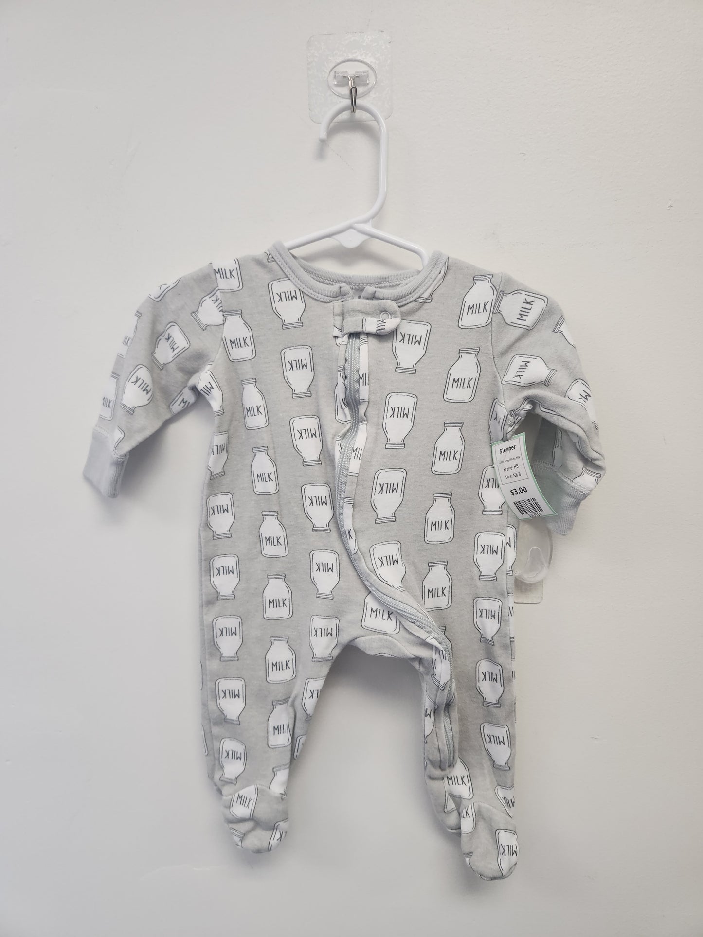 Grey/White Milk HB Sleeper, NB B