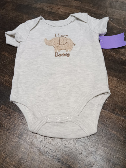 Grey Elepahnt Little & Loved Onesie, NB B