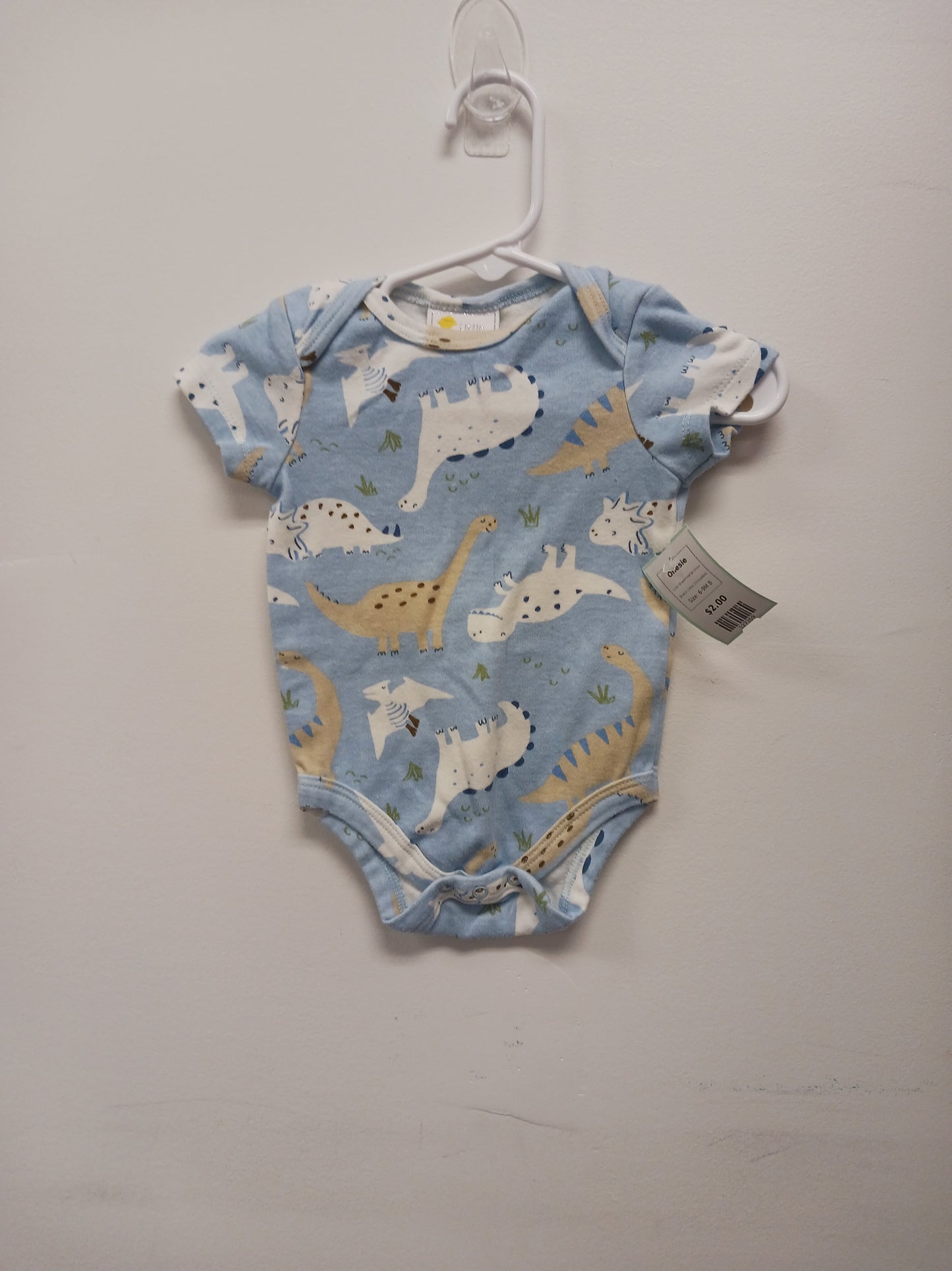 Blue/White/Tan Dinos Little Chickadees Onesie, 6-9M B