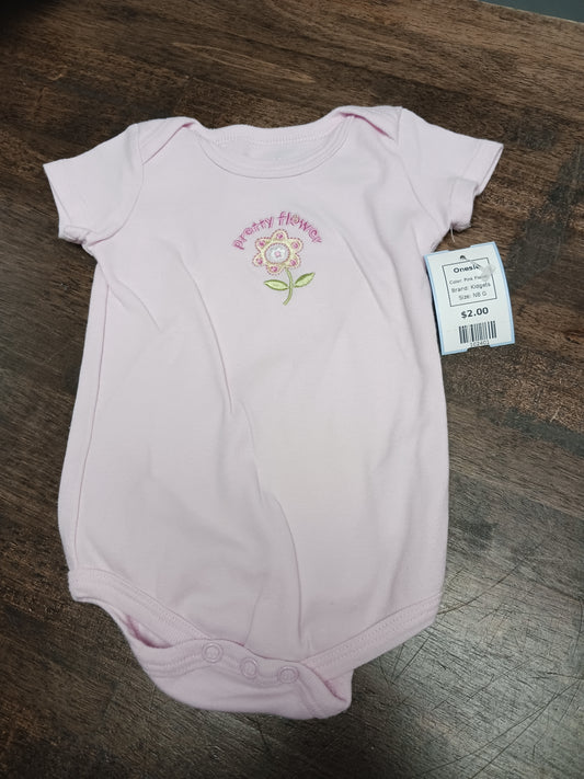 Pink Flower Kidgets Onesie, NB G