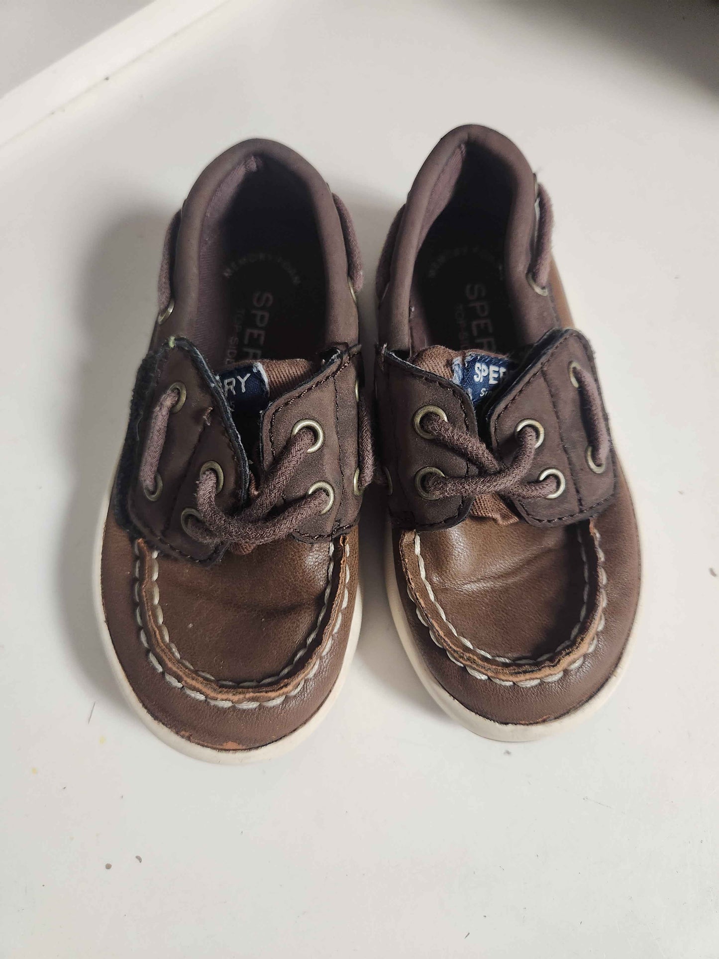 Brown Sperry Slip Ons, 7C B