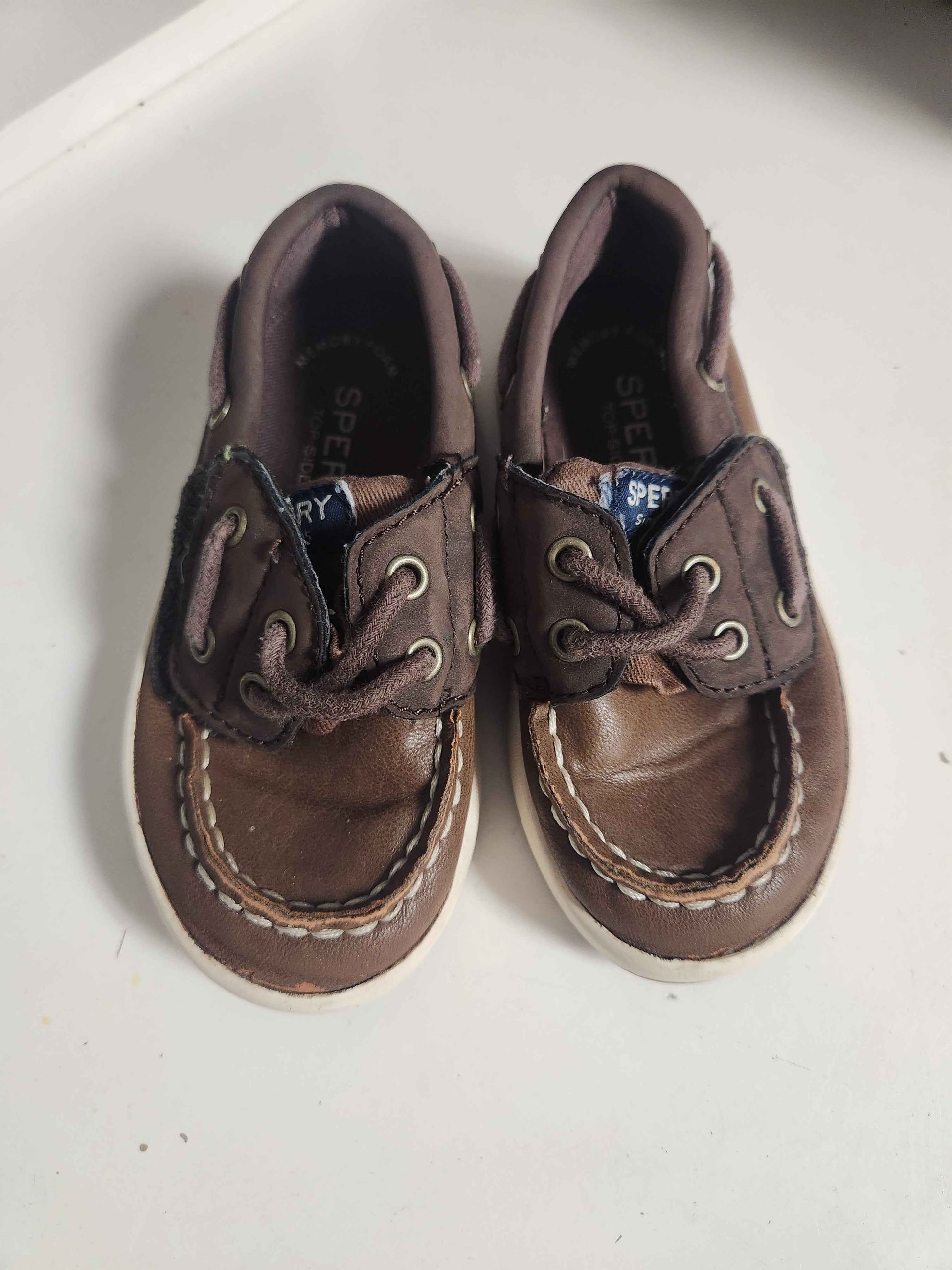 Brown Sperry Slip Ons, 7C B