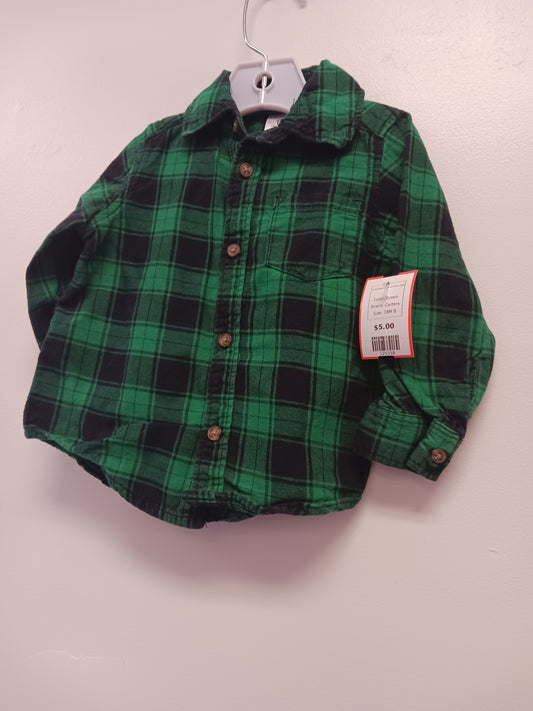 Green Carters Long Sleeve button Down shirt, 18M B