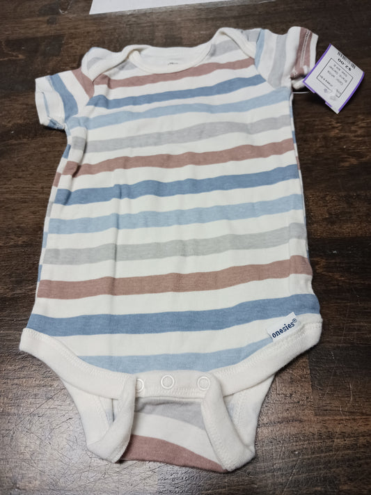 white Gerber Striped Onesie 6-9m, 6M B