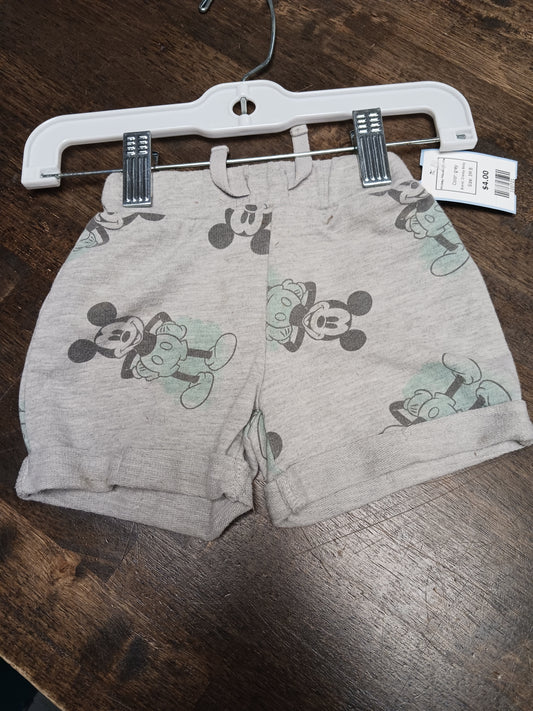 grey Disney Baby Mickey Mouse Shorts, 3M B