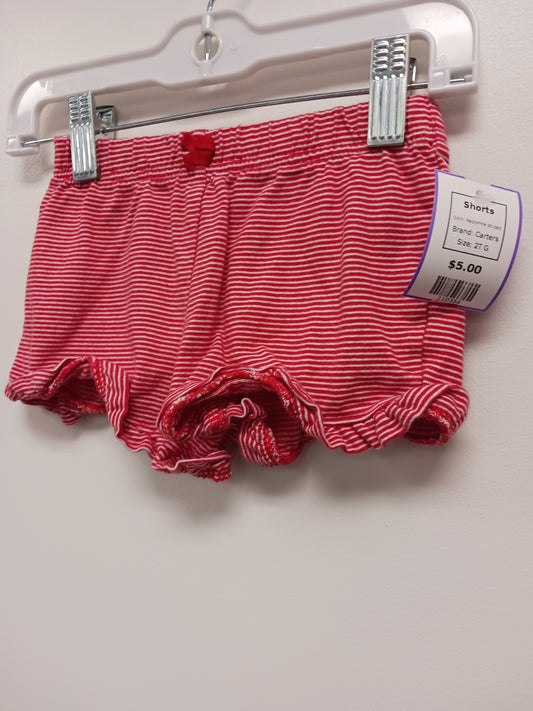 Red/White Striped Carters Shorts, 2T G