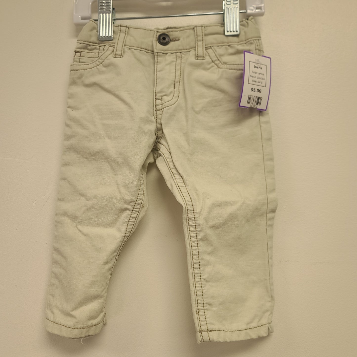white OshKosh Jeans, 6M B