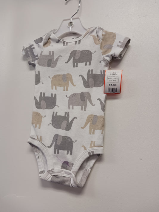 White/Grey/Tan Animals Carters Onesie, 9M B