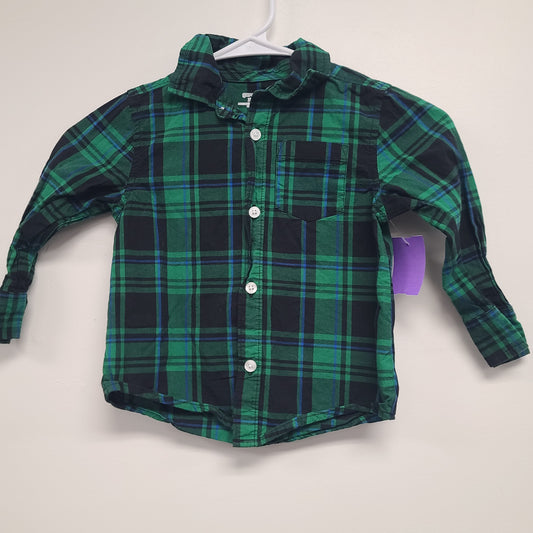 Green/Blue Plaid Garanimals Longsleeve Button Up, 3T B