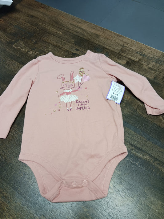 Pink Bunny Garanimals Longsleeve Onesie, 12M G