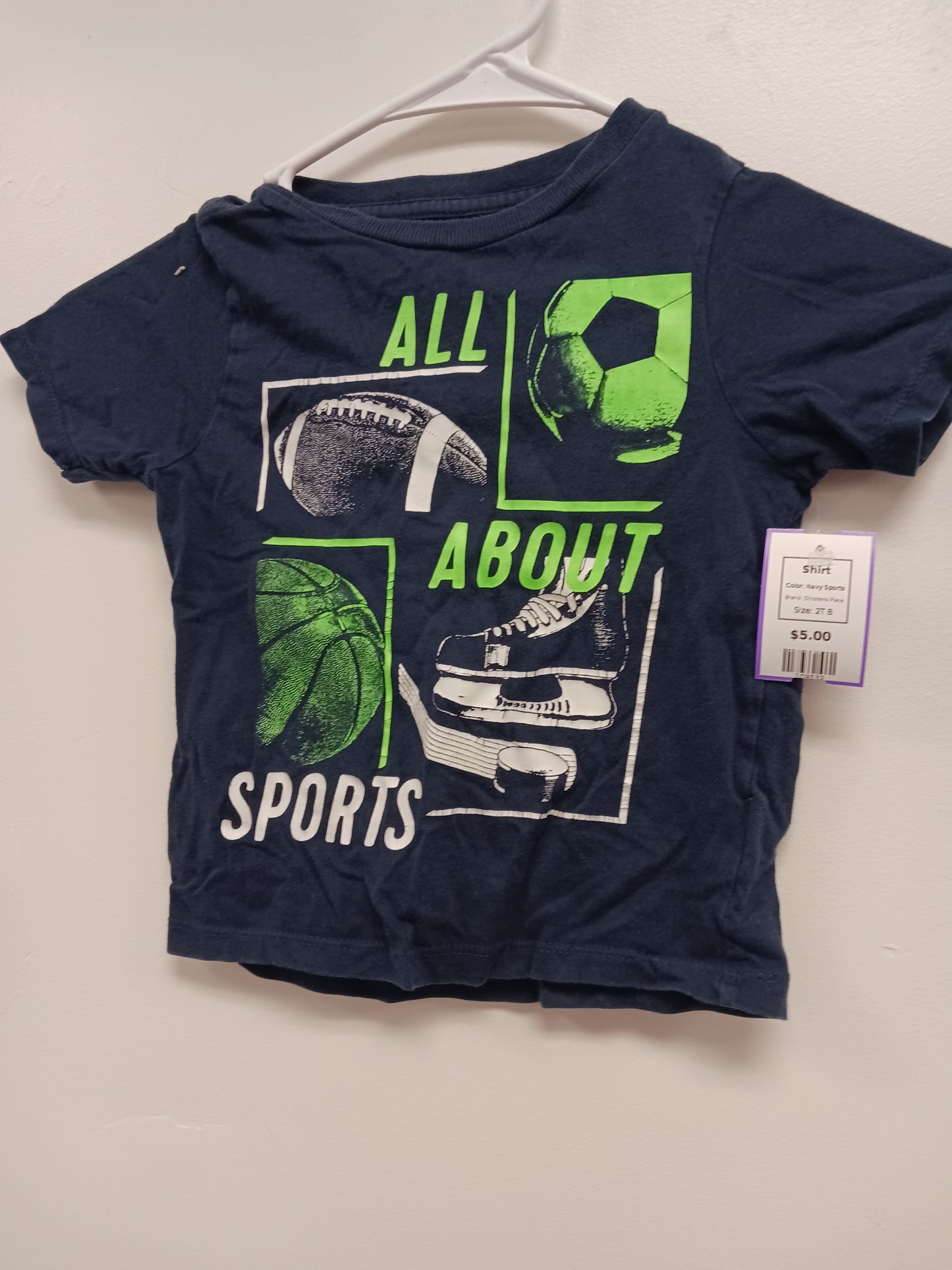 Navy Sports Childrens Place Shirt, 2T B