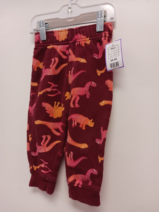 Burgandy/Orange Dino Cat & Jack Pants, 18M B