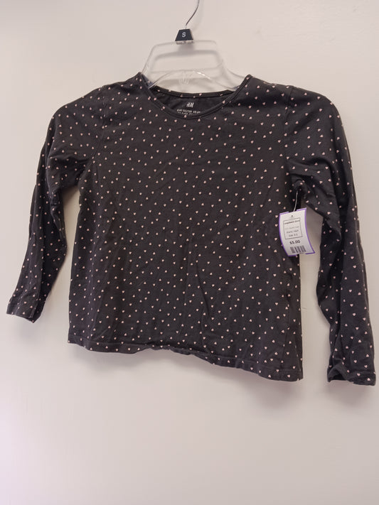 Grey/Pink Heart H&M Longsleeve Shirt, 6 G