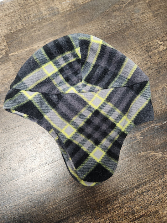 Black/Grey/Green Plaid Healthtex Winter Hat, OS