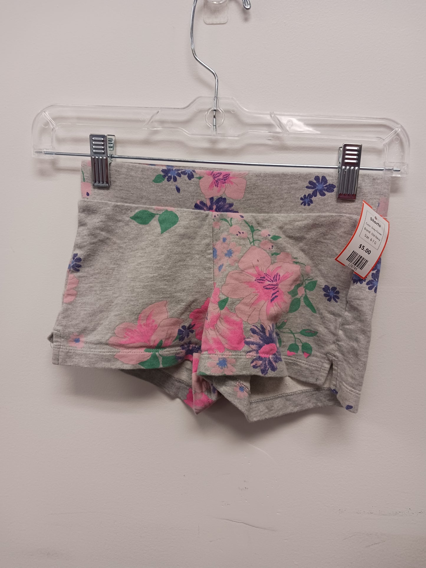 Grey Flower Old Navy Shorts, 6-7 G