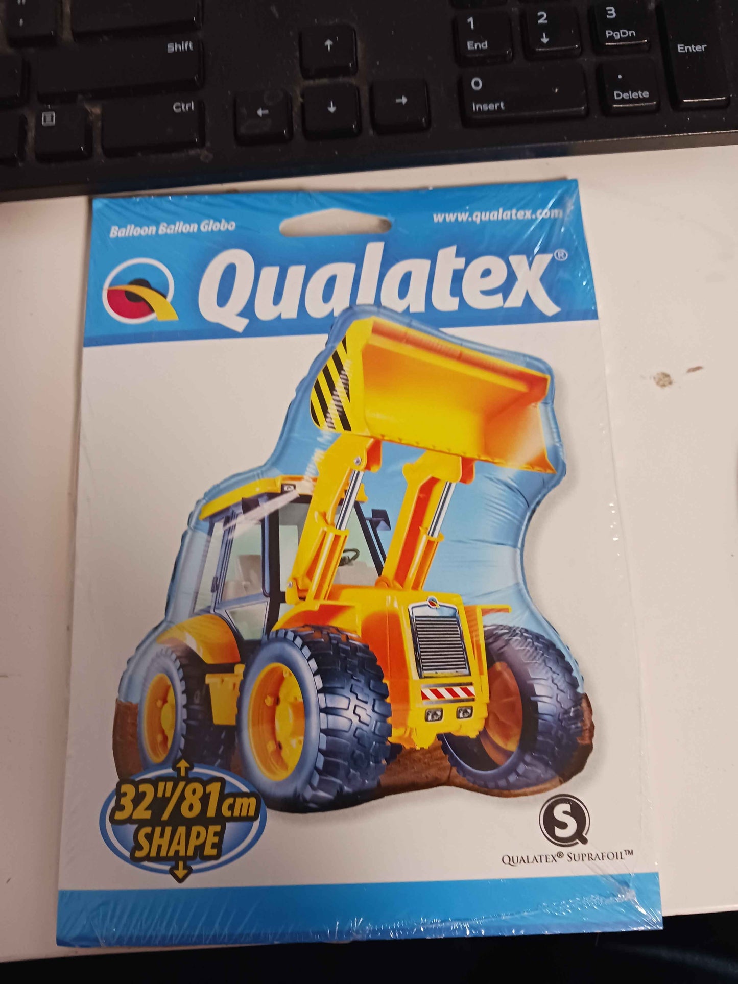 Yellow/Black Qualatex 32" Bull Dozer Balloon