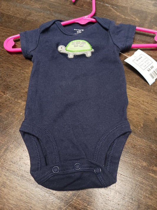 Navy Turtle Carters Onesie, NB B