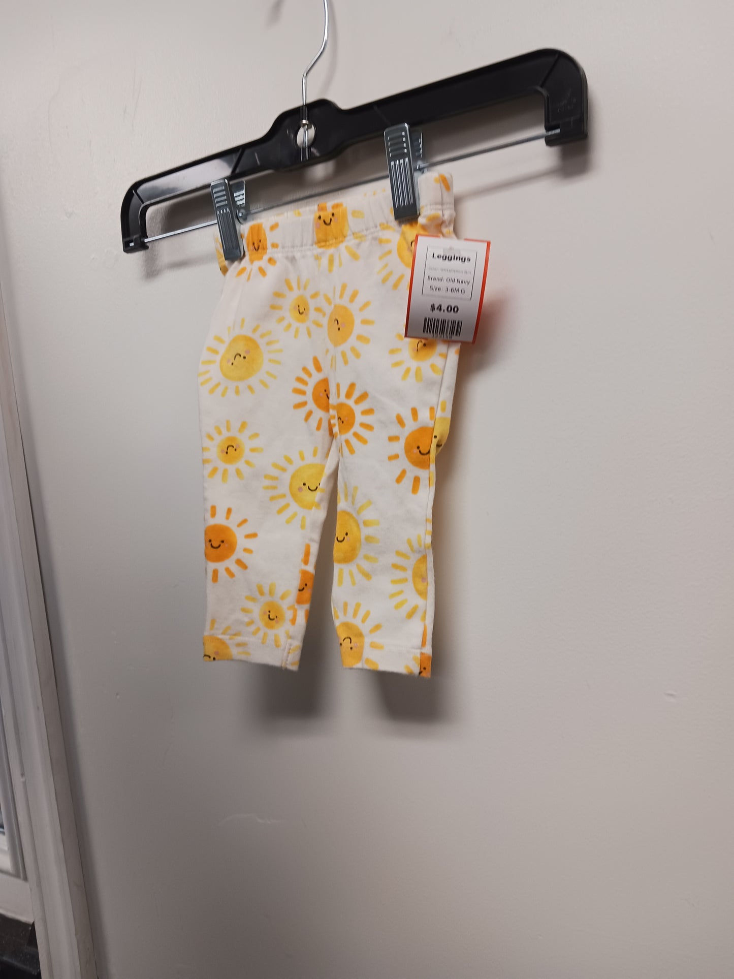 White/Yellow Sun Old Navy Leggings, 3-6M G