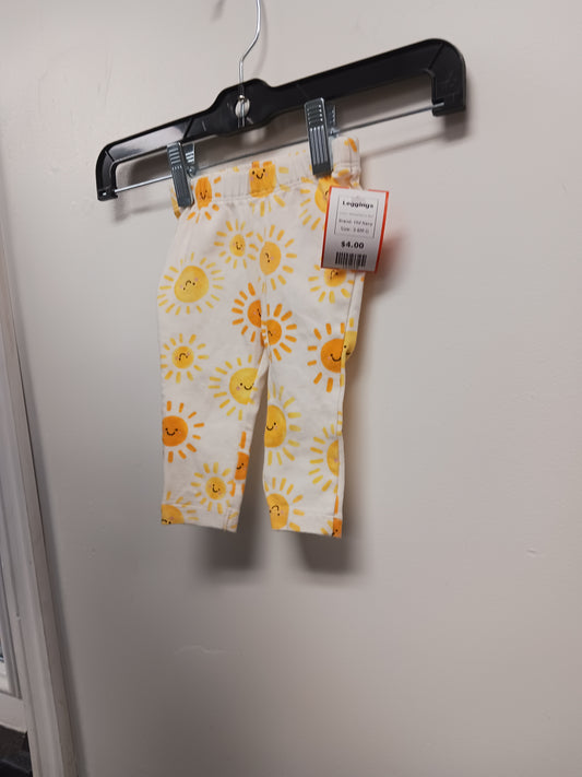 White/Yellow Sun Old Navy Leggings, 3-6M G