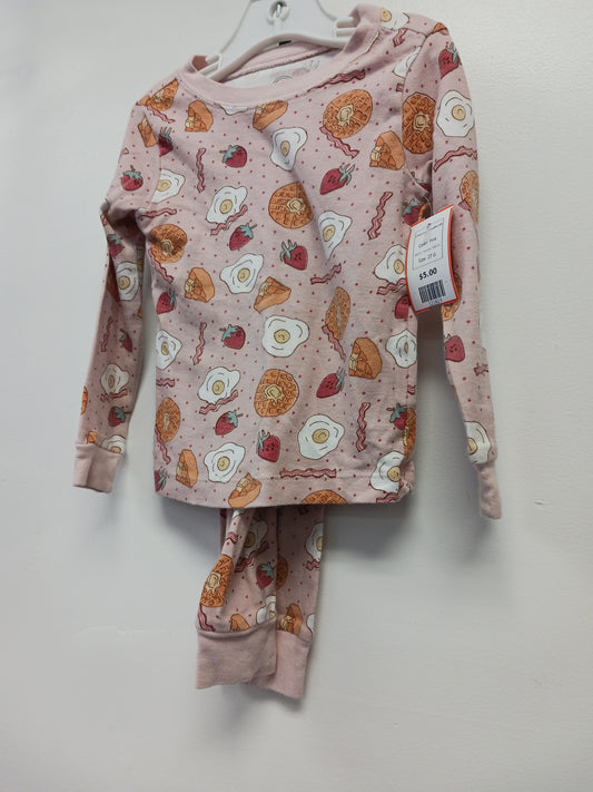 Pink Wonder Nation 2 Piece Eggs & Waffles PJS, 2T G